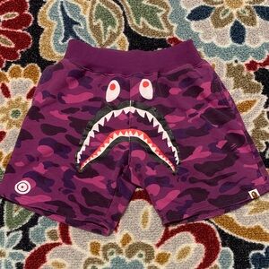 Purple Camouflage Bape Shark Shorts